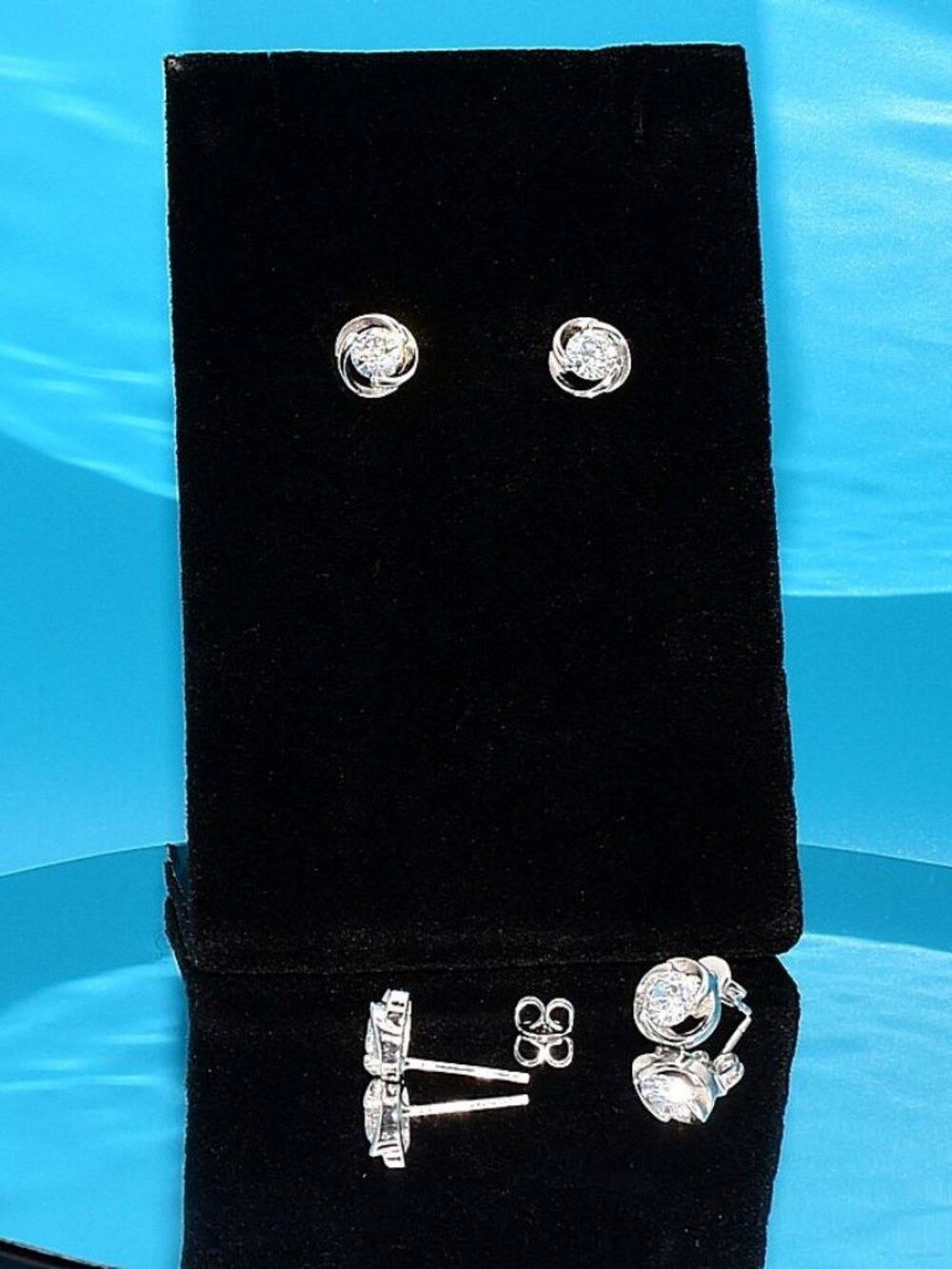 Andera Love Cubic Zirconia 925 Sterling Silver Love Knot Earrings Gift Packaged